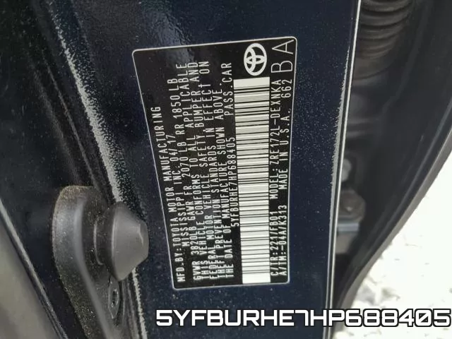 5YFBURHE7HP688405 фото 2