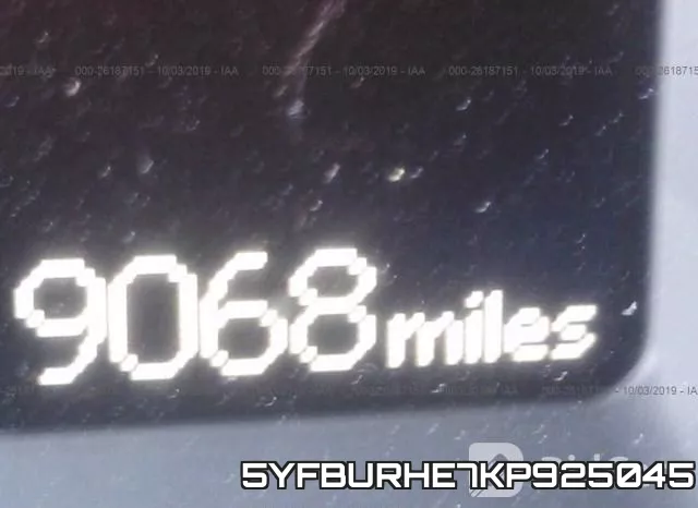 5YFBURHE7KP925045 фото 8