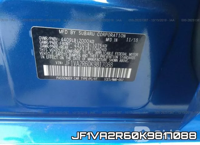 JF1VA2R60K9817088 фото 9