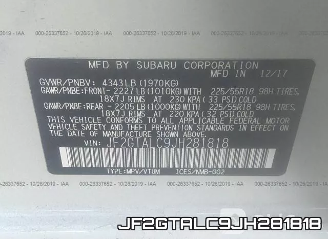 JF2GTALC9JH281818 фото 9