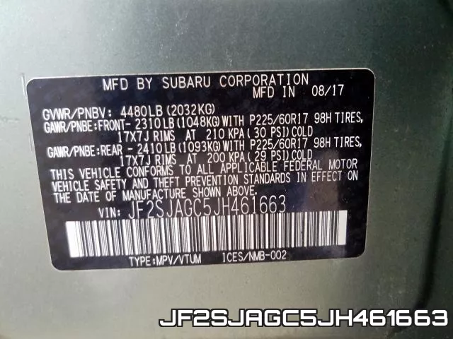 JF2SJAGC5JH461663 фото 2
