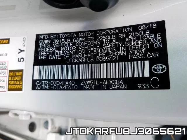 JTDKARFU8J3065621 фото 2