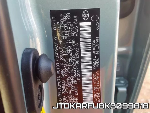 JTDKARFU8K3099818 фото 2