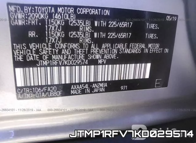JTMP1RFV7KD029574 фото 6