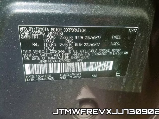 JTMWFREVXJJ730902 фото 2