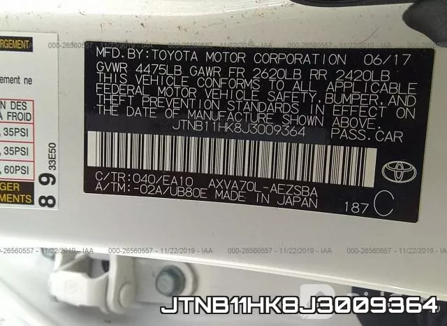 JTNB11HK8J3009364 фото 7
