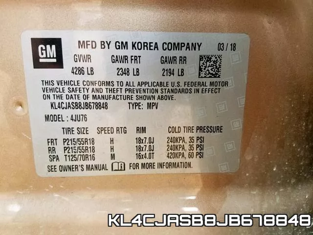 KL4CJASB8JB678848 фото 2