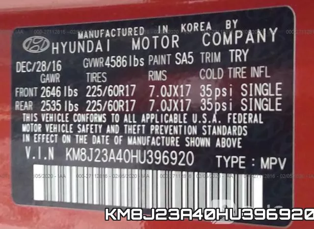 KM8J23A40HU396920 фото 10