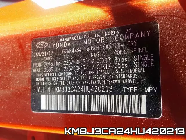 KM8J3CA24HU420213 фото 2