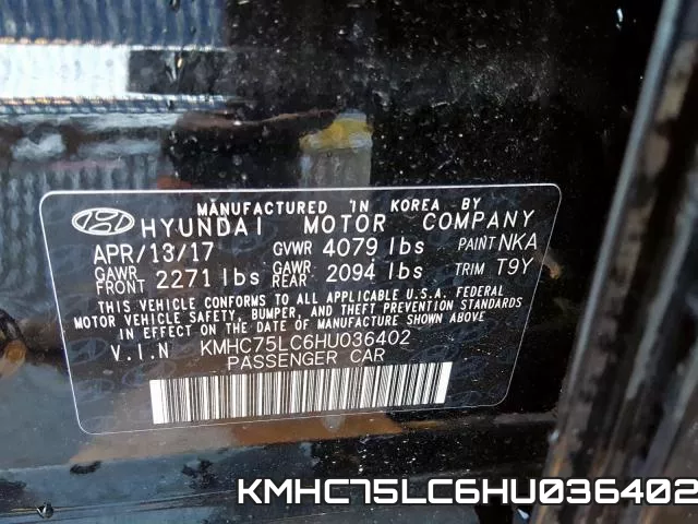 KMHC75LC6HU036402 фото 2