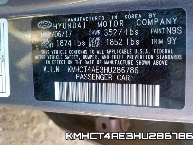 KMHCT4AE3HU286786 фото 2