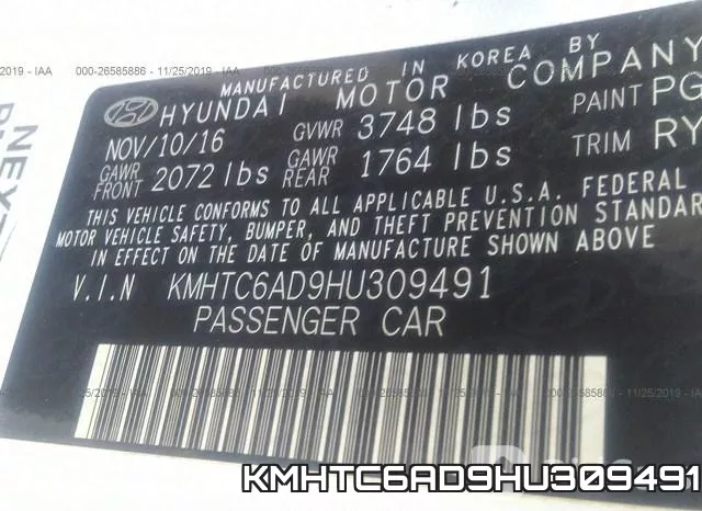 KMHTC6AD9HU309491 фото 9