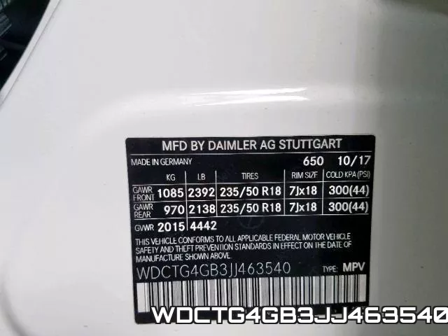 WDCTG4GB3JJ463540 фото 2
