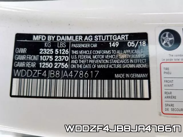 WDDZF4JB8JA478617 фото 2
