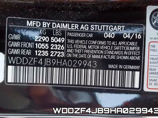 WDDZF4JB9HA029943 фото 2