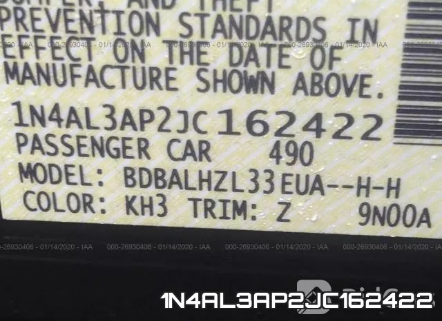 1N4AL3AP2JC162422 фото 9