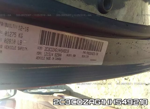 2C3CDZAG1HH549218 фото 9