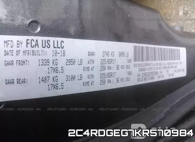 2C4RDGEG7KR570984 фото 8