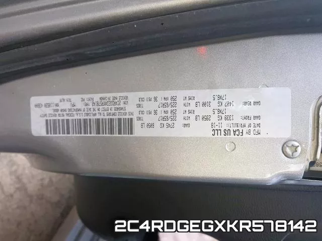 2C4RDGEGXKR578142 фото 2