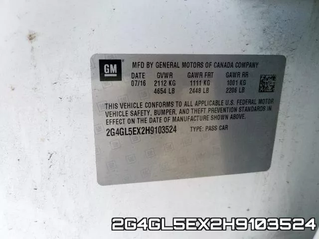 2G4GL5EX2H9103524 фото 2