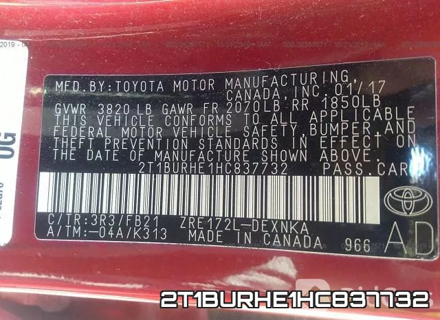 2T1BURHE1HC837732 фото 8