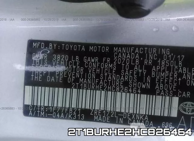 2T1BURHE2HC826464 фото 6