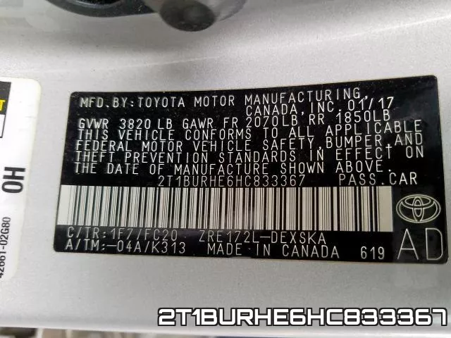 2T1BURHE6HC833367 фото 2