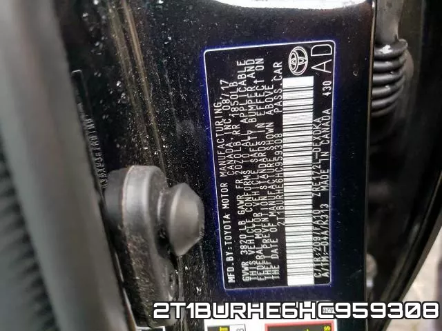 2T1BURHE6HC959308 фото 2