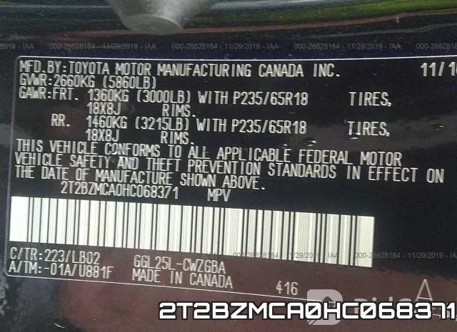 2T2BZMCA0HC068371 фото 8
