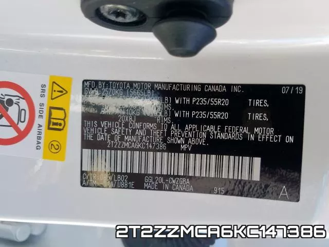 2T2ZZMCA6KC147386 фото 2