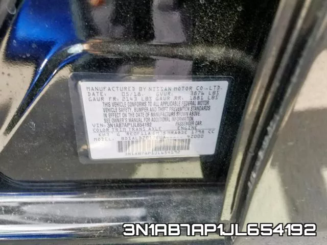 3N1AB7AP1JL654192 фото 2