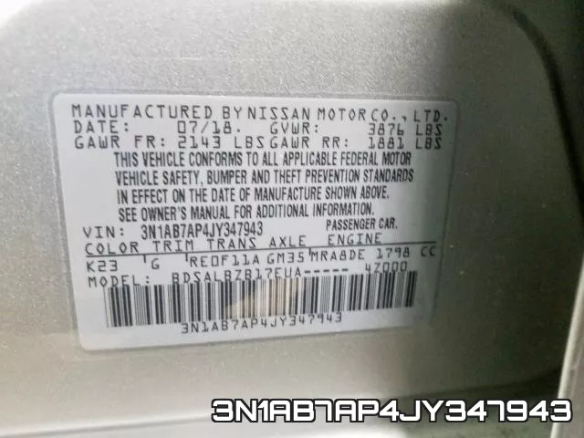3N1AB7AP4JY347943 фото 2