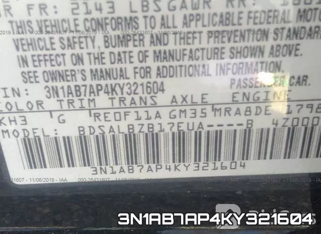 3N1AB7AP4KY321604 фото 9