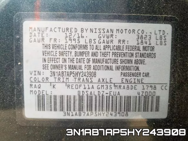 3N1AB7AP5HY243908 фото 2