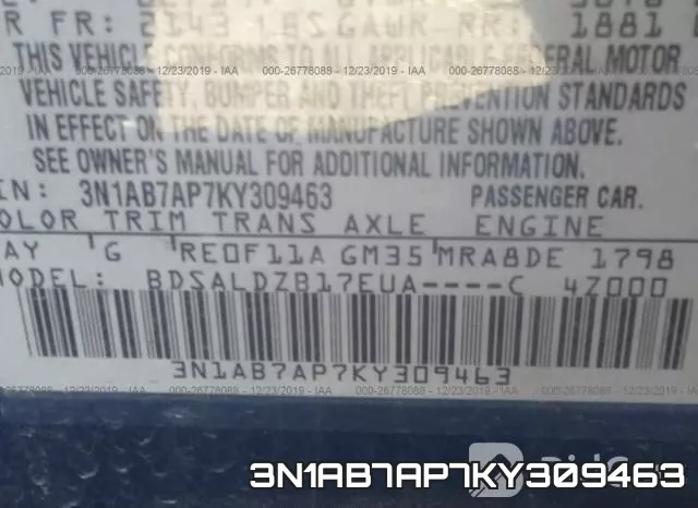 3N1AB7AP7KY309463 фото 8