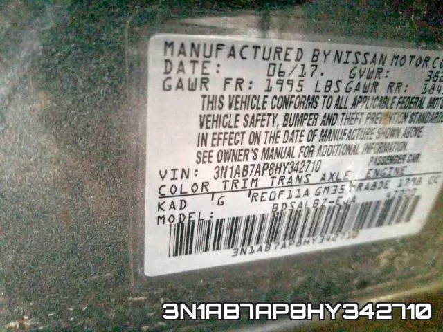 3N1AB7AP8HY342710 фото 2