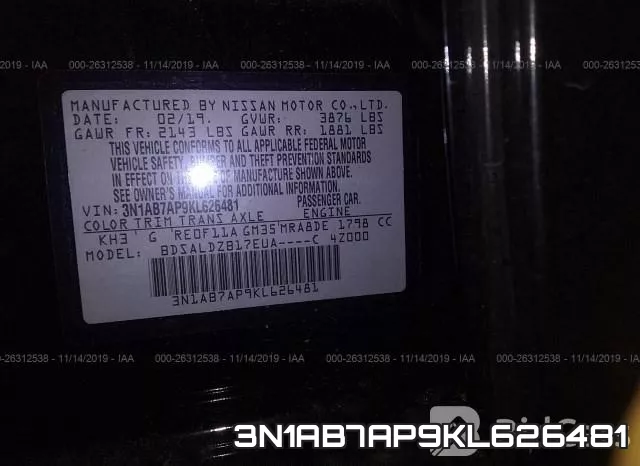 3N1AB7AP9KL626481 фото 8