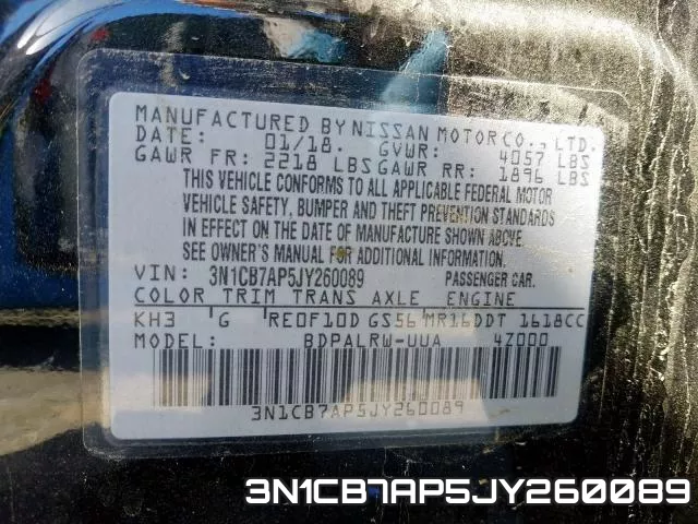 3N1CB7AP5JY260089 фото 2