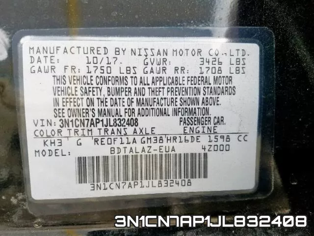 3N1CN7AP1JL832408 фото 2