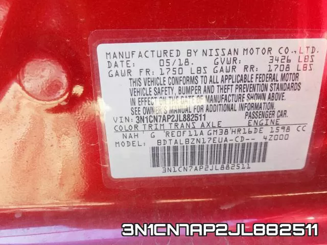 3N1CN7AP2JL882511 фото 2