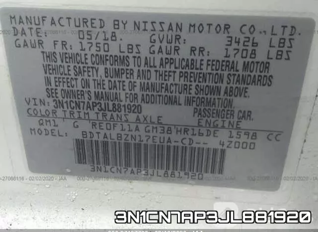 3N1CN7AP3JL881920 фото 8