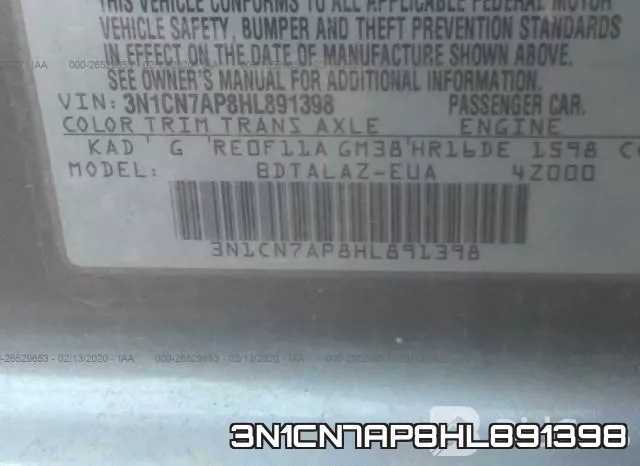3N1CN7AP8HL891398 фото 9