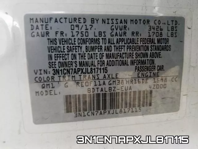 3N1CN7APXJL817115 фото 2