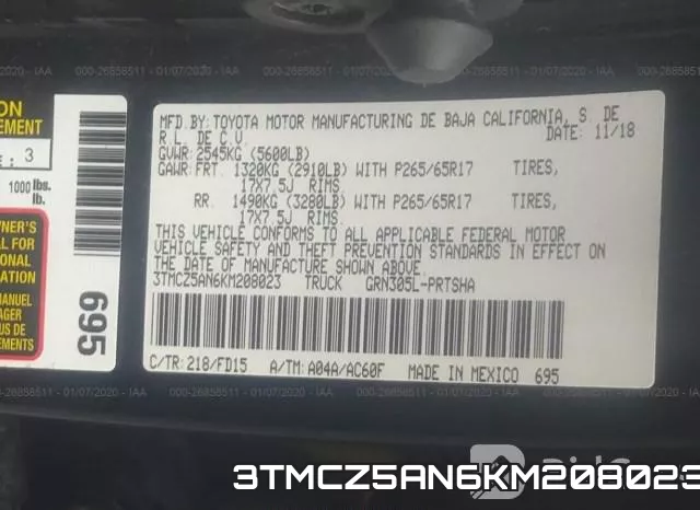 3TMCZ5AN6KM208023 фото 9