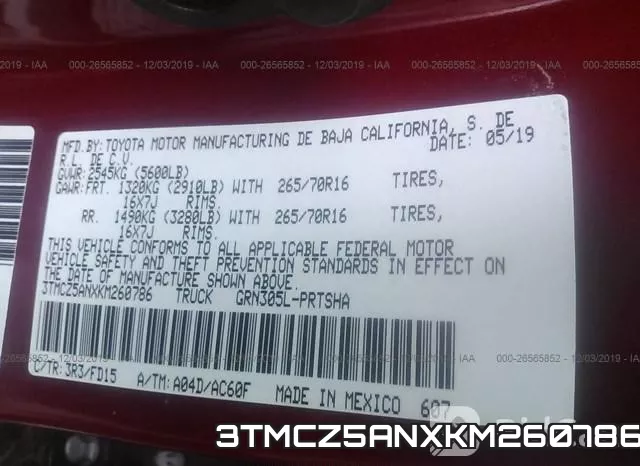 3TMCZ5ANXKM260786 фото 5