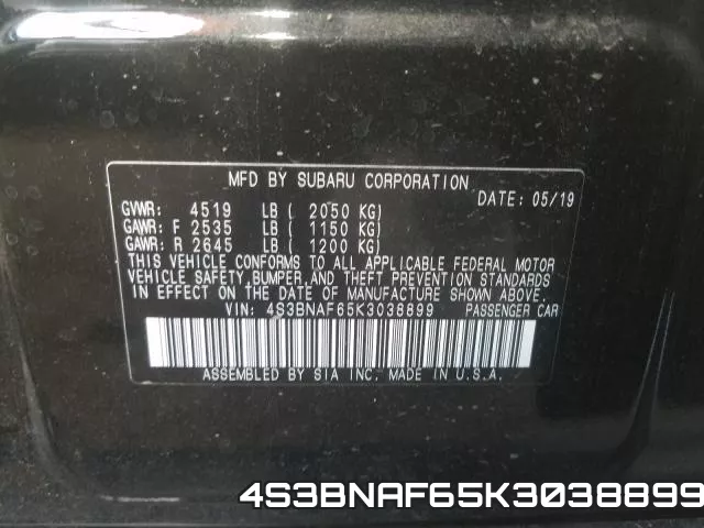4S3BNAF65K3038899 фото 2