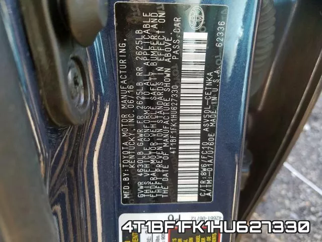 4T1BF1FK1HU627330 фото 2
