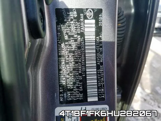4T1BF1FK6HU282067 фото 2