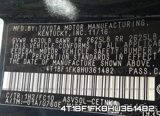 4T1BF1FK8HU361482 фото 10