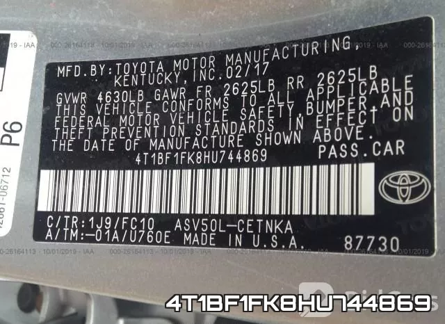 4T1BF1FK8HU744869 фото 7